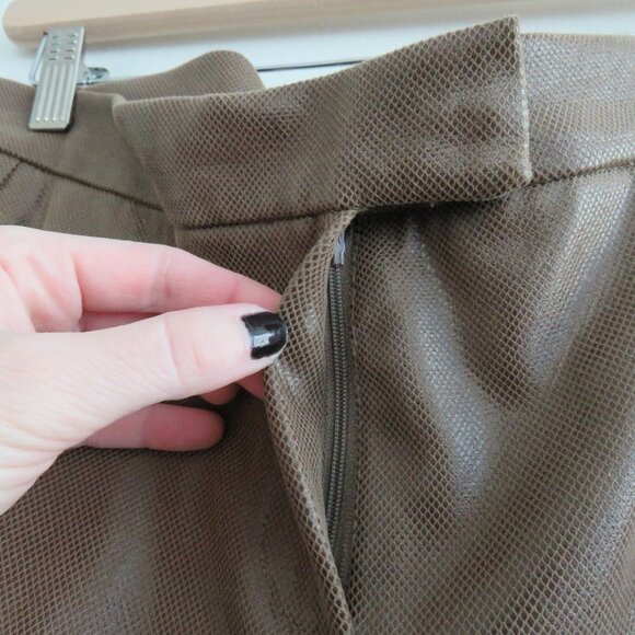 ANIA SCHIERHOLT Tan Brown Faux Leather Pants - Size US 32 - Picture 8 of 14